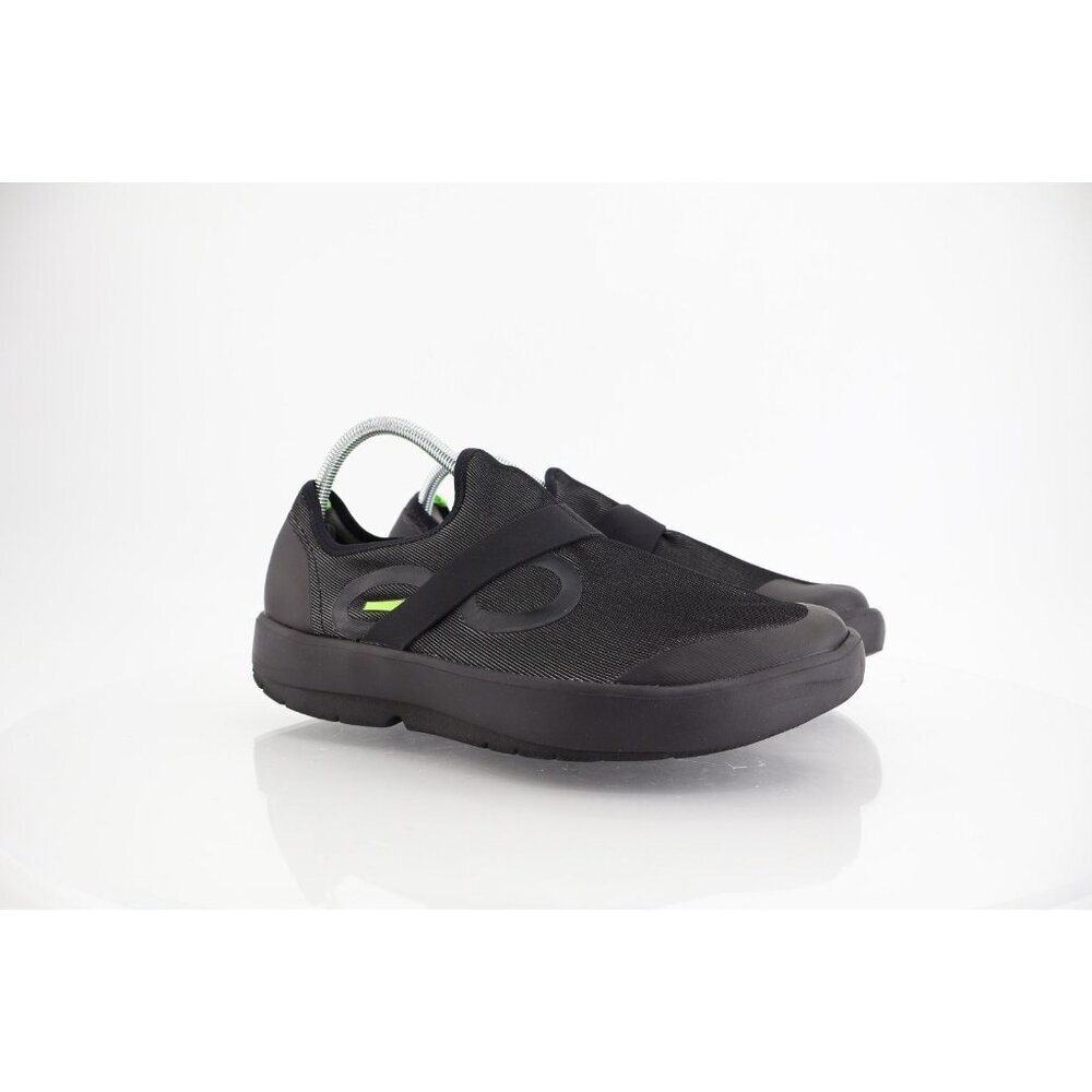 Oofos OOmg Fibre Low Shoes Men’s Size 10 Black Gray Slip On Comfort Sneakers